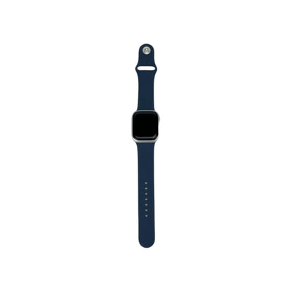 Apple Watch 9 GPS Aluminium Silber 41 mm Sportarmband Sturmblau