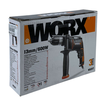 Worx Schlagbohrmaschine 600W stufenloser Drehzahlregler werkzeugloses Bohrfutter