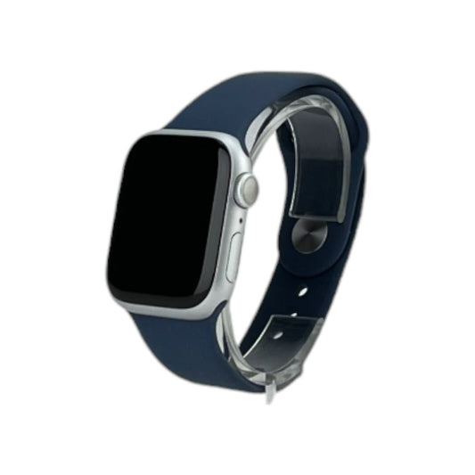 Apple Watch 9 GPS Aluminium Silber 41 mm Sportarmband Sturmblau