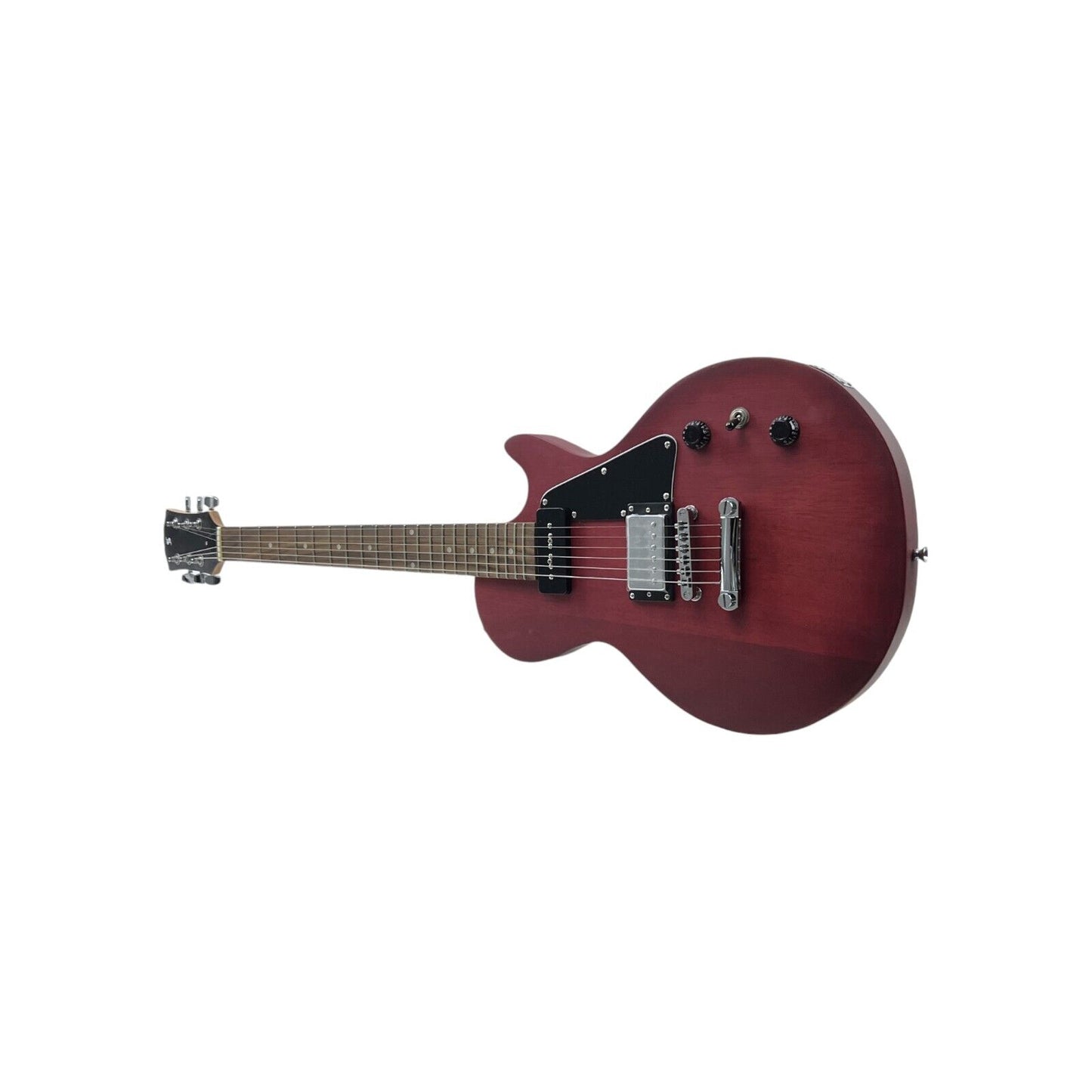 STAGG E-Gitarre Gitarre massivem Mahagonikorpus flacher Decke Offenporig Cherry