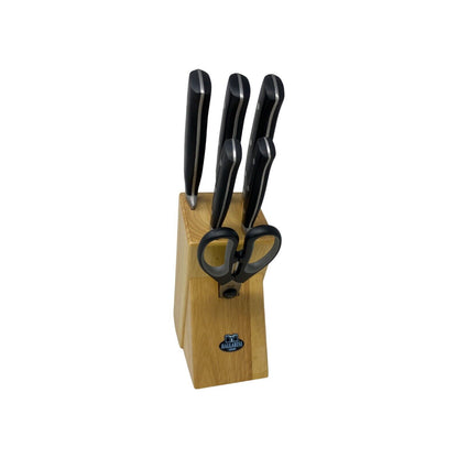 BALLARINI knife block set 6 knives 1 scissors 1 cutting board 1 knife block bamboo