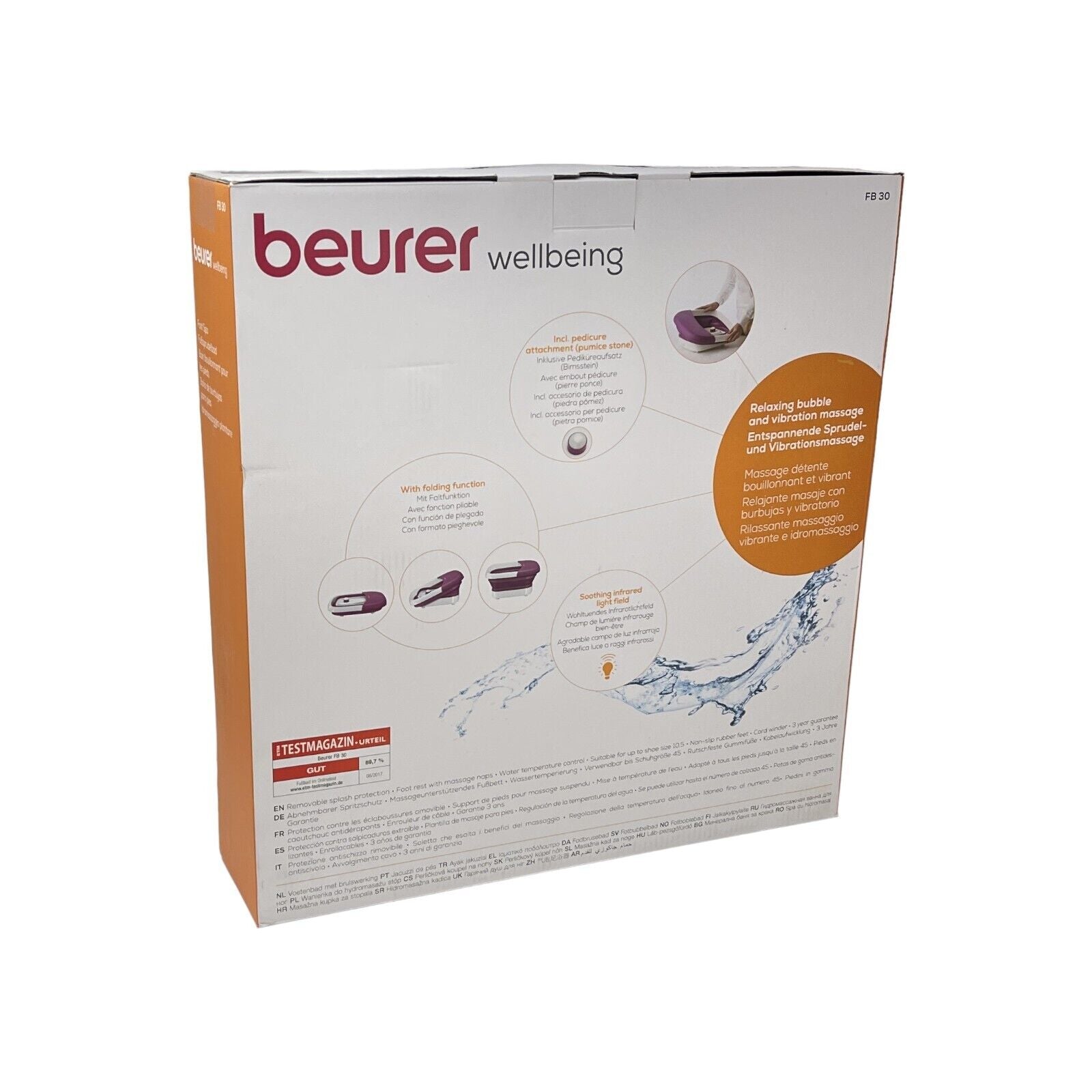 Beurer Fb 30 Fußsprudelbad Faltbar Pediküre Vibrationmassage Bis Gr. 45 Lila Beauty &