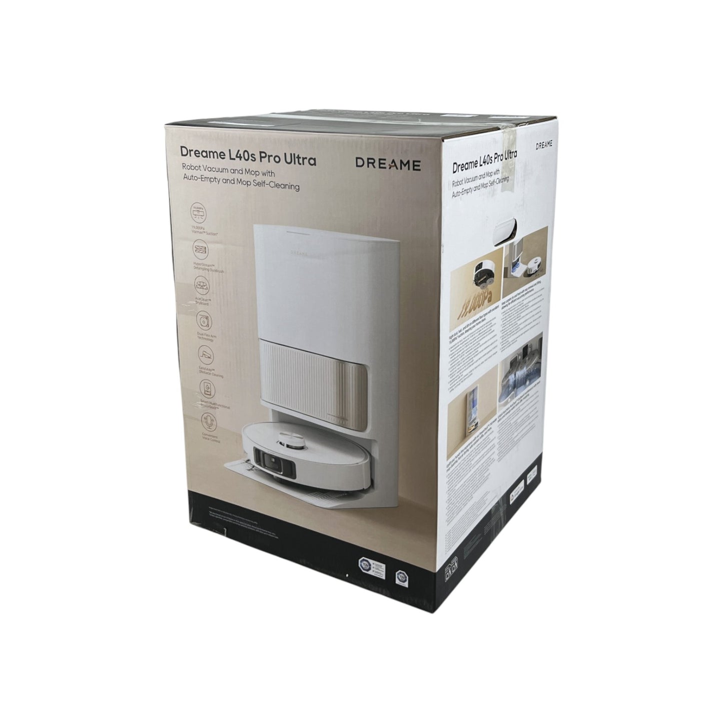 Dreame L40S Pro Ultra Saugroboter Wischroboter 380ml 19000Pa WiFi Weiß Gold | Retourware