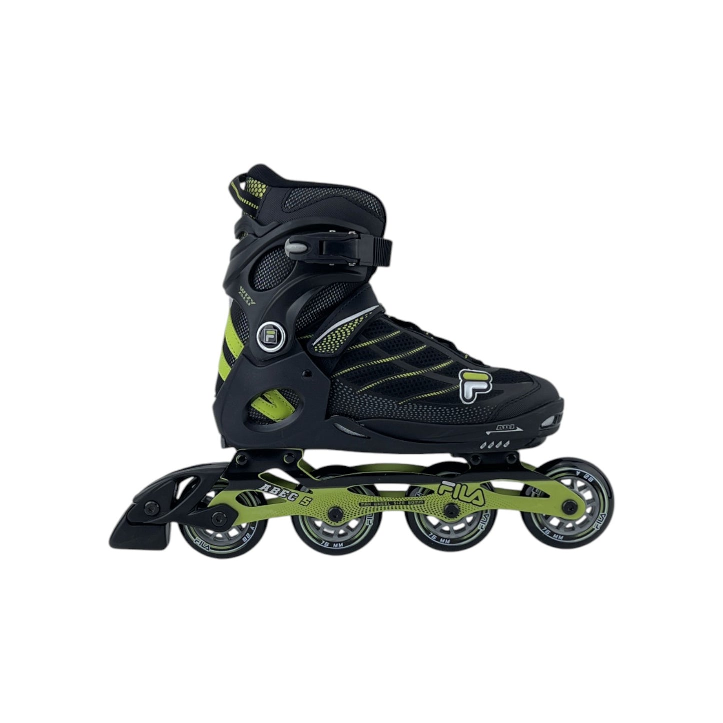 Fila Kinder Skates Wizy Alu Inlineskates Inliner Schwarz/Lime 38-41 EU | Neu