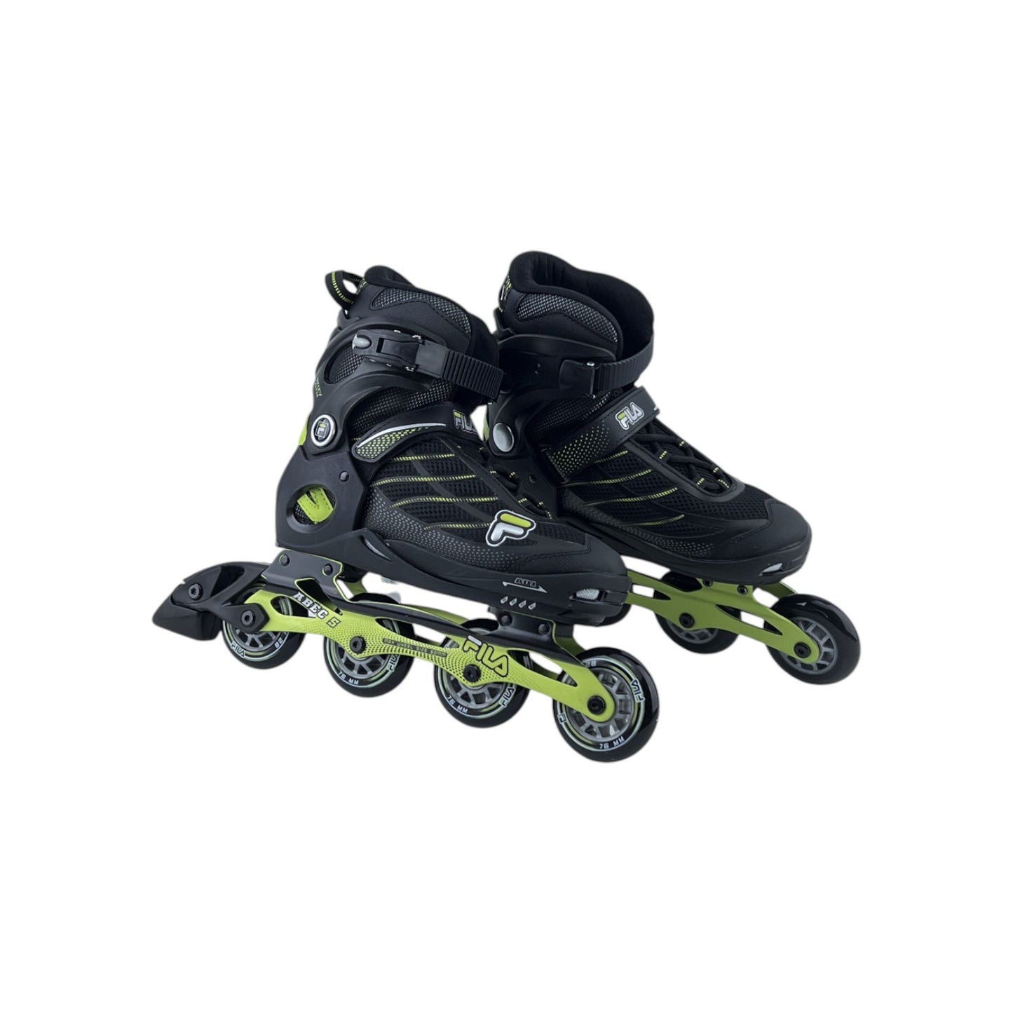 Fila Kinder Skates Wizy Alu Inlineskates Inliner Schwarz/Lime 38-41 EU | Neu