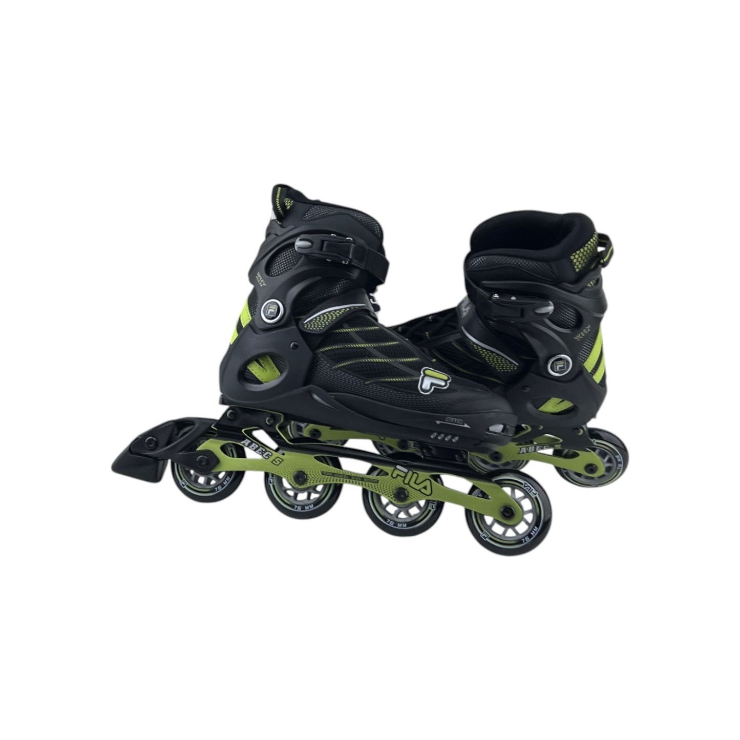 Fila Kinder Skates Wizy Alu Inlineskates Inliner Schwarz/Lime 38-41 EU | Neu