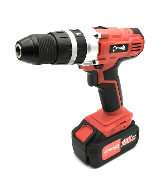 Casals CPLI18K2 Akku Schlagbohrmaschine Bohrmaschine Bohrer 2x3 Ah 18V rot | Neu