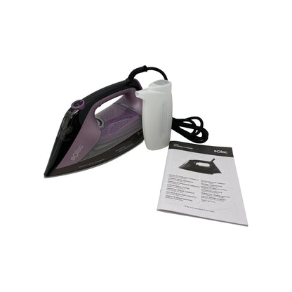 Solac Bügeleisen Dampbügeleisen 2400 Watt 3 Programmstufen Schwarz Lila | Retourware
