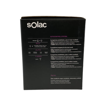 Solac Bügeleisen Dampbügeleisen 2400 Watt 3 Programmstufen Schwarz Lila | Neu