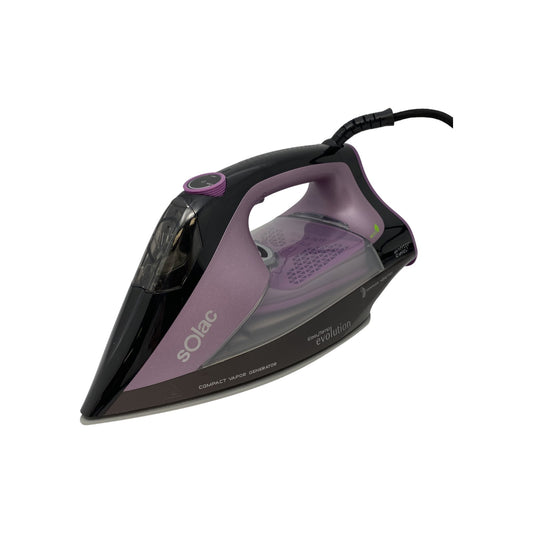Solac Bügeleisen Dampbügeleisen 2400 Watt 3 Programmstufen Schwarz Lila | Neu