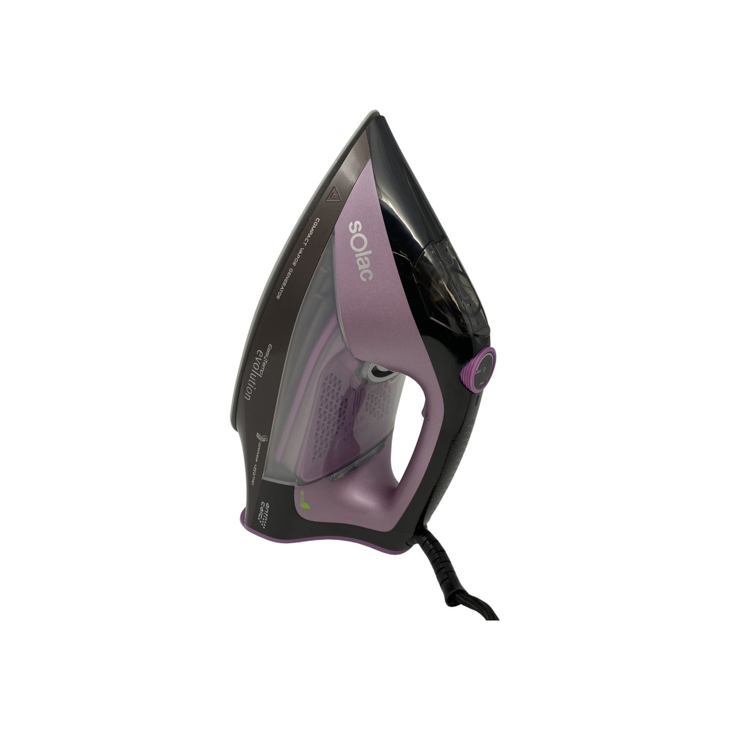 Solac Bügeleisen Dampbügeleisen 2400 Watt 3 Programmstufen Schwarz Lila | Retourware