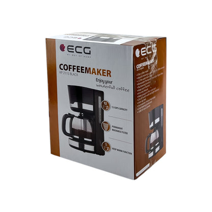 ECG Kaffeemaschine Filterkaffeemaschine 12 Tassen 1,5L Anti Tropf Funktion | Retourware