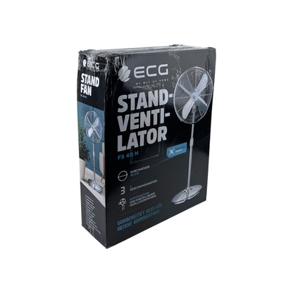 ECG FS40N Standventilator 50 Watt 40cm 3 Stufen Höhenverstellbar Chromfarben | Retourware
