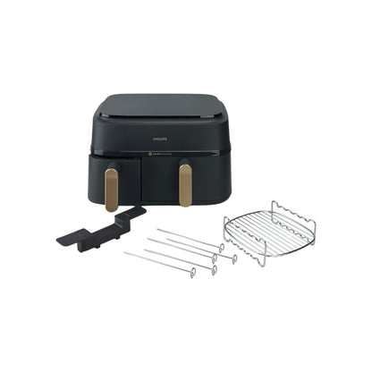 Philips 3000 Series Doppel-Heißluftfritteuse 9L 2750W Timer App-Steuerung Grau | Retourware