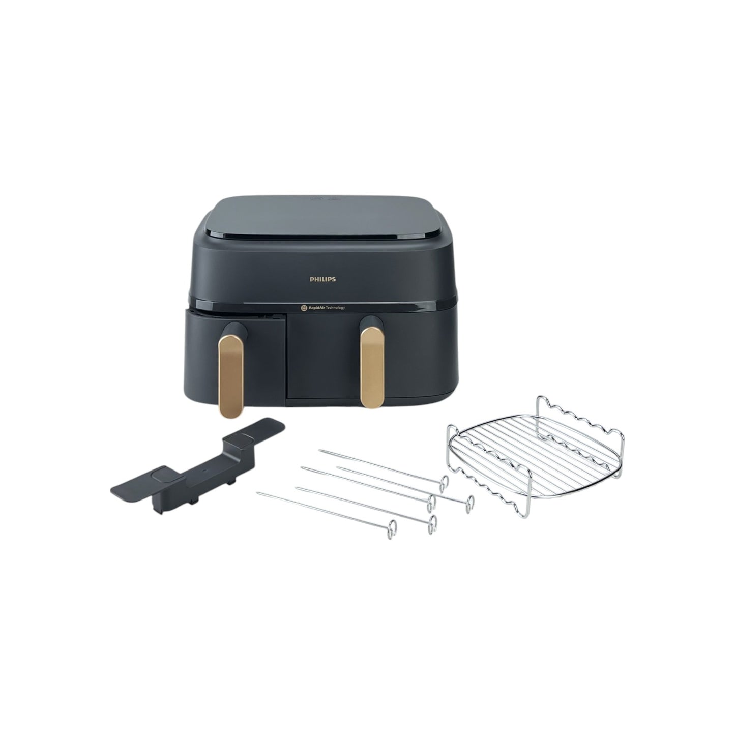 Philips 3000 Series Doppel-Heißluftfritteuse 9L 2750W Timer App-Steuerung Grau | Retourware