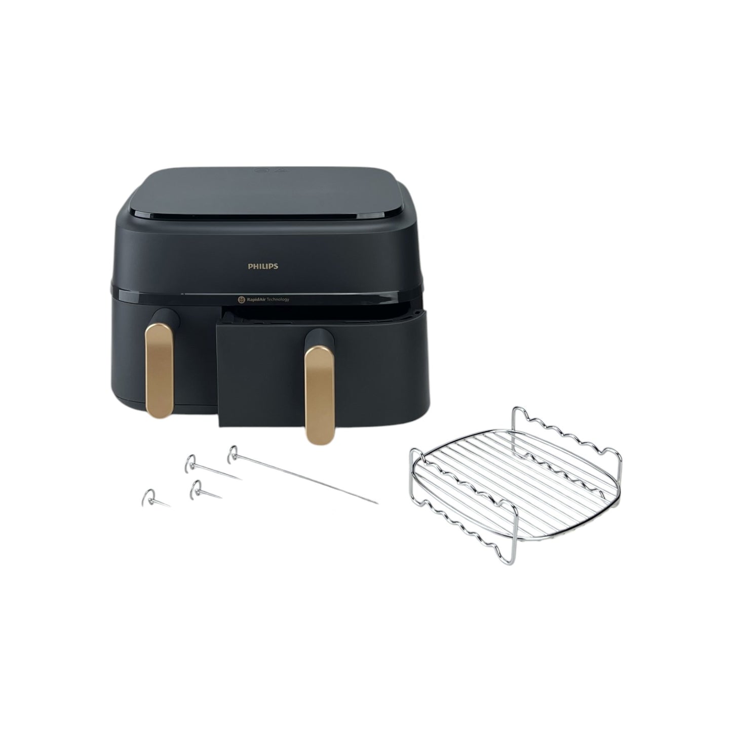 Philips 3000 Series Doppel-Heißluftfritteuse 9L 2750W Timer App-Steuerung Grau | Retourware