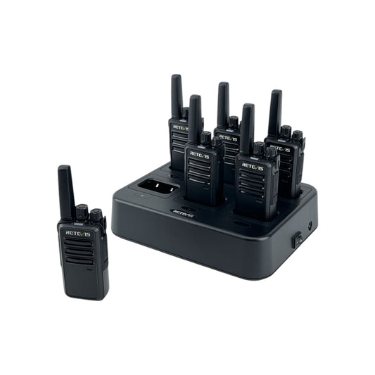 Retevis RT668 Funkgeräte Set Walkie Talkie Headset 6 Wege Ladegerät PMR446 | Neu