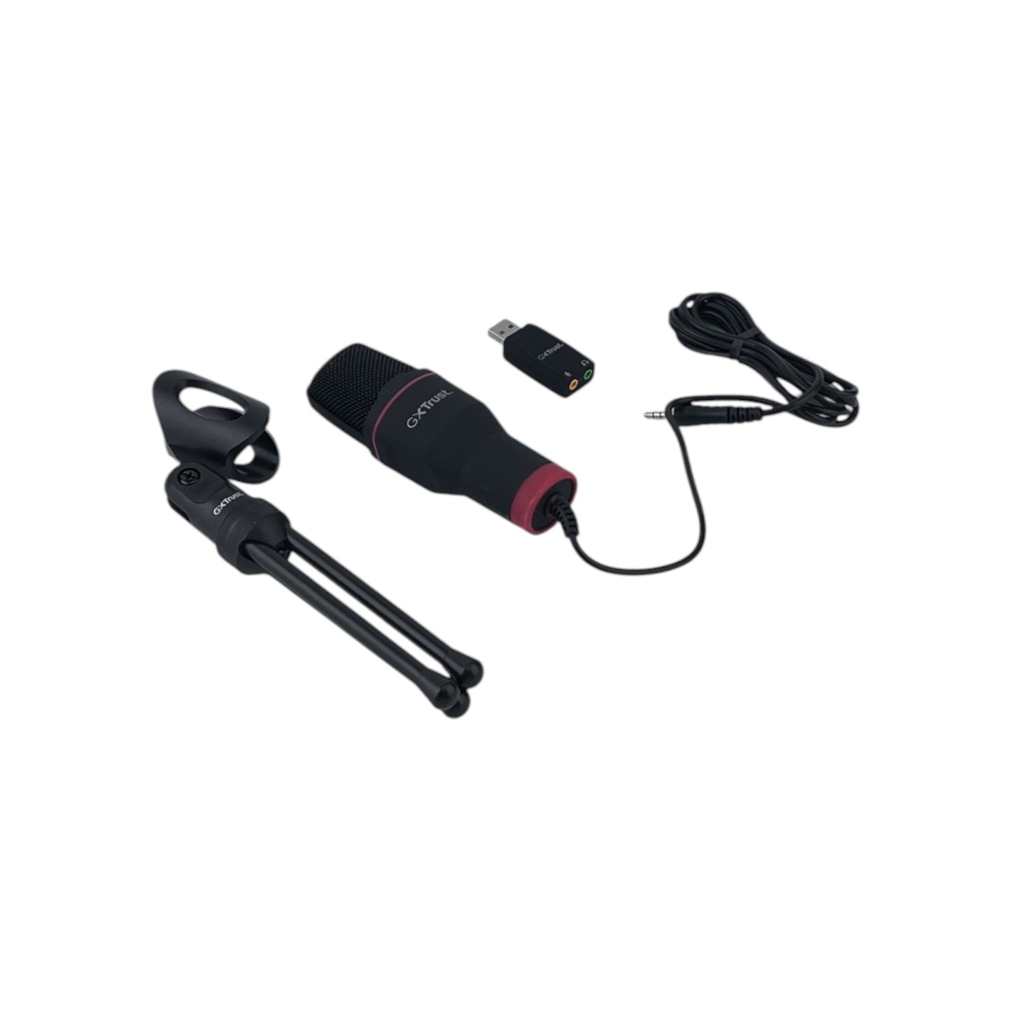 Trust Mikrofon GXT 212 Mico USB Mikrofon Stream Tischmikrofon Stativ Schwarz | Neu