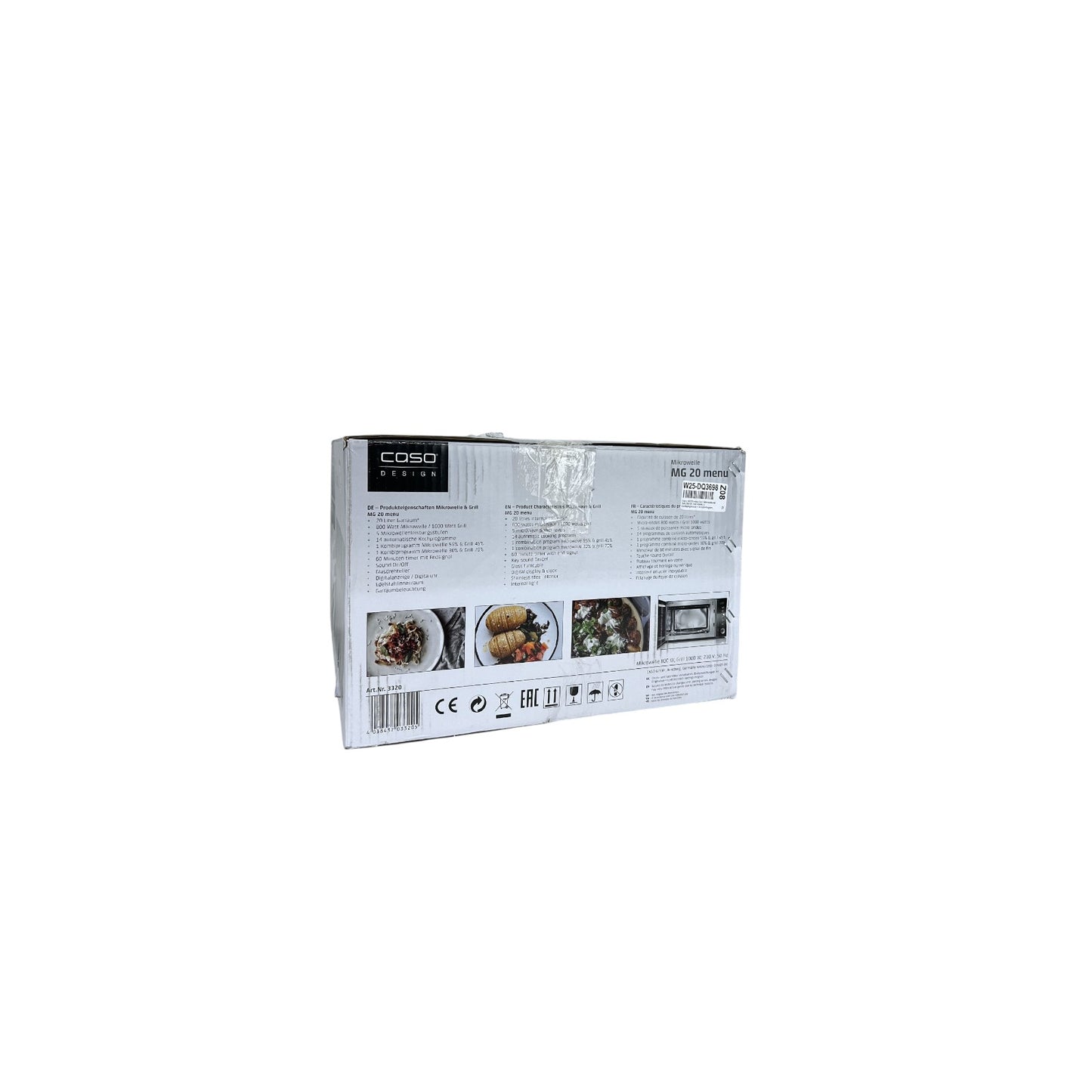Caso MG20 2in1 Grill Mikrowelle 20L 1000W 14 Programme Edelstahl verspiegelt | Retourware