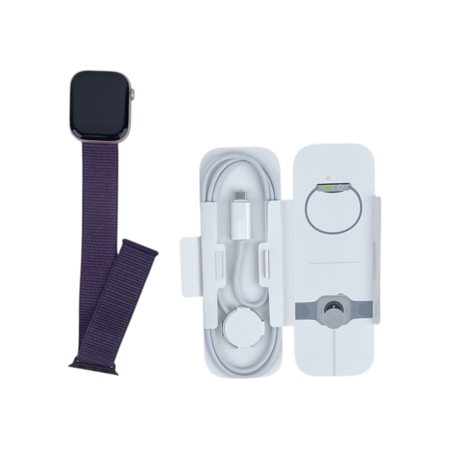 Apple Watch 10 GPS Aluminium Rosegold 46 mm Sport Loop Pflaume | Retourware